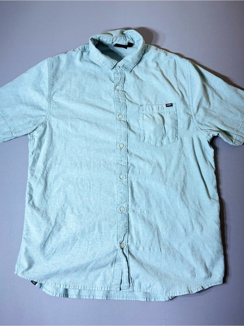 VANS Men's Casual Shirt Blue, Size Large, Off-The-Wall, Button-Up